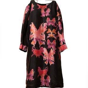 See By Chloe Watercolor Butterfly Silk Dress